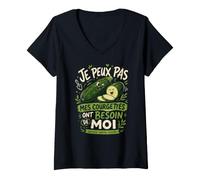 Femme Je Peux Pas Mes Courgettes Ont Besoin De Moi T-Shirt avec Col en V