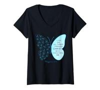 Femme Je Peux Tout Faire grâce à l'art Religieux des Papillons du Christ T-Shirt avec Col en V