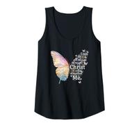 Femme Je Peux Tout Faire grâce au Christ Butterfly Art Christian Débardeur