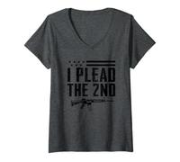 Femme Je plaide pour Le 2e amendement - AR15 Rifle Pro Guns Funny Gun T-Shirt avec Col en V