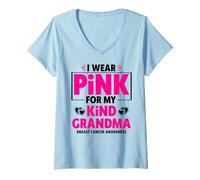 Femme Je Porte du Rose pour sensibiliser ma Grand-mère au Cancer du Sein T-Shirt avec Col en V