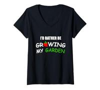 Femme Je préfère cultiver Mon Jardin T-Shirt avec Col en V