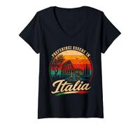 Femme Je préfèrerais être en Italie T-Shirt avec Col en V