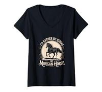 Femme Je préfèrerais Monter Mon Cheval Morgan Horse T-Shirt avec Col en V