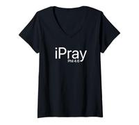 Femme Je Prie Phil 4:6 T-Shirt avec Col en V