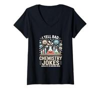 Femme Je raconte des blagues sur la Mauvaise Chimie à Toutes Les Bonnes blagues Argon T-Shirt avec Col en V