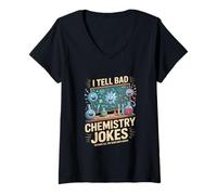 Femme Je raconte des blagues sur la Mauvaise Chimie à Toutes Les Bonnes blagues Argon T-Shirt avec Col en V