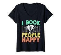 Femme Je Rends les Gens Heureux Avec des Livres T-Shirt avec Col en V