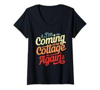 Femme Je reviens au Chalet Encore Une Fois, Un Couple Romantique Estival T-Shirt avec Col en V