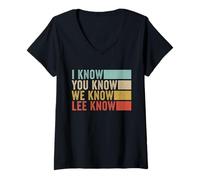 Femme Je sais que tu sais que nous connaissons Lee Know Funny Worplay T-Shirt avec Col en V