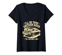 Femme Je serai ton conducteur de fusil de chasse jusqu'au jour de ma mort T-Shirt avec Col en V