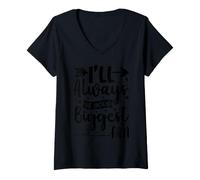 Femme Je Serai Toujours Ton Plus Grand Fan T-Shirt avec Col en V
