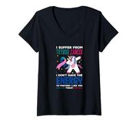 Femme Je souffre d'un Cancer de la thyroïde, Je n'ai Pas d'énergie pour Faire Semblant T-Shirt avec Col en V