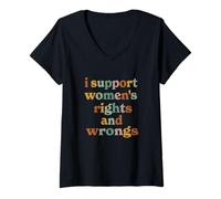 Femme Je Soutiens Les Droits et Les torts des Femmes Le féminisme féministe Les Femmes T-Shirt avec Col en V