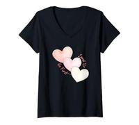 Femme Je suis à Lui, il est à Moi, cœurs d'amour, Foi chrétienne, Saint-Valentin T-Shirt avec Col en V