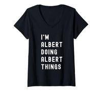 Femme Je suis Albert Qui Fait des Choses à Albert T-Shirt avec Col en V