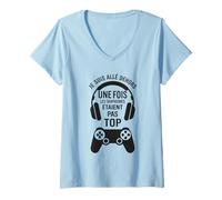 Femme Je suis allé Dehors Une Fois Humour Jeux vidéo Gamer rétro T-Shirt avec Col en V