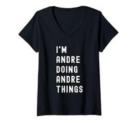 Femme Je suis Andre Qui Fait des Choses à Andre T-Shirt avec Col en V