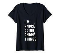 Femme Je suis André Qui Fait des Choses à André T-Shirt avec Col en V