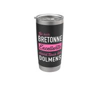 Femme Je suis Bretonne Excellente dans tous les dolmens Gobelet isotherme en acier inoxydable double paroi