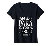 Femme Je suis ce paraprofessionnel qu'ils Vous Ont parlé de Retro Teacher T-Shirt avec Col en V