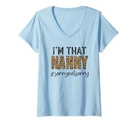 Femme Je suis Cette Nounou, désolée, Pas désolée pour Leopard Mother's T-Shirt avec Col en V