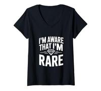 Femme Je suis conscient Que Je suis Une Affirmation de soi Unique et Rare T-Shirt avec Col en V