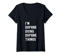 Femme Je suis Daphne Qui Fait des Choses à Daphne T-Shirt avec Col en V