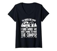 Femme Je suis désolé pour ce Que J'Ai Dit Camper en garant Un feu de Camp T-Shirt avec Col en V