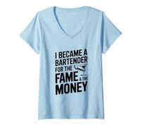 Femme Je suis devenu Barman pour la Gloire et l'argent T-Shirt avec Col en V