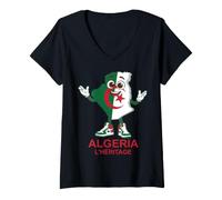 Femme Je suis DZ Algérien AMAZIGH Kabyle T-Shirt avec Col en V