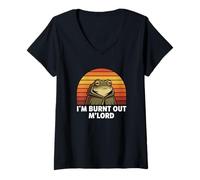 Femme Je suis épuisé. MLord Funny Frog Medieval T-Shirt avec Col en V