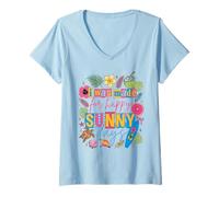 Femme Je suis Faite pour de joyeuses journées ensoleillées, Vacances d'été T-Shirt avec Col en V