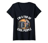 Femme Je suis Fan de Cool People HVAC Technician T-Shirt avec Col en V