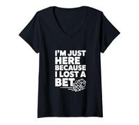 Femme Je suis Ici Parce Que J'Ai Perdu Un Pari T-Shirt avec Col en V