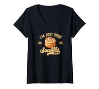 Femme Je suis Juste là pour Le Souffle Retro Food Design T-Shirt avec Col en V