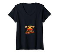 Femme Je suis Juste là pour Payer pour Tout ce Qui est drôle, rétro, Papa, Maman T-Shirt avec Col en V