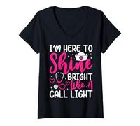 Femme Je suis là pour Briller comme Une Lampe d'appel T-Shirt avec Col en V