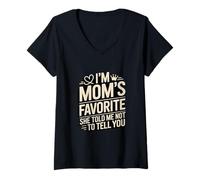 Femme Je suis la préférée de Maman, Elle m'a Dit de ne Pas Te Le dire T-Shirt avec Col en V