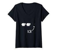 Femme Je suis Le brebis Noire T-Shirt avec Col en V