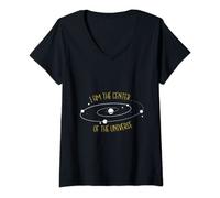 Femme Je suis le centre de l'univers T-Shirt avec Col en V