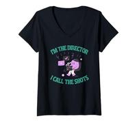 Femme Je suis Le Directeur, C'est Moi Qui Décide. T-Shirt avec Col en V