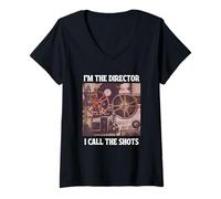 Femme Je suis Le Directeur, C'est Moi Qui Décide. T-Shirt avec Col en V