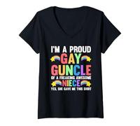 Femme Je suis le fier cousin gay d'une nièce géniale, Gay Pride T-Shirt avec Col en V