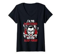 Femme Je suis Le suceur de Sang, Pas Le donneur de Sang, Un Vampire, Halloween T-Shirt avec Col en V
