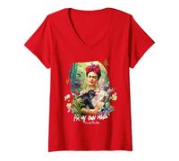 Femme Je suis ma propre muse - Frida Kahlo T-Shirt avec Col en V