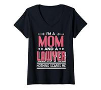 Femme Je suis maman et avocate rien ne m'effraie T-Shirt avec Col en V