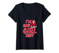 Femme Je suis One Girl Riot T-Shirt avec Col en V