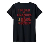 Femme Je suis Papa ET Grand-PÈRE ET Je Porte Les Deux Grands-Parents Meme on Back T-Shirt avec Col en V