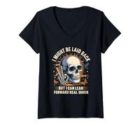 Femme Je suis Peut-être décontractée, mais Je Peux me pencher en Avant très Rapidement T-Shirt avec Col en V